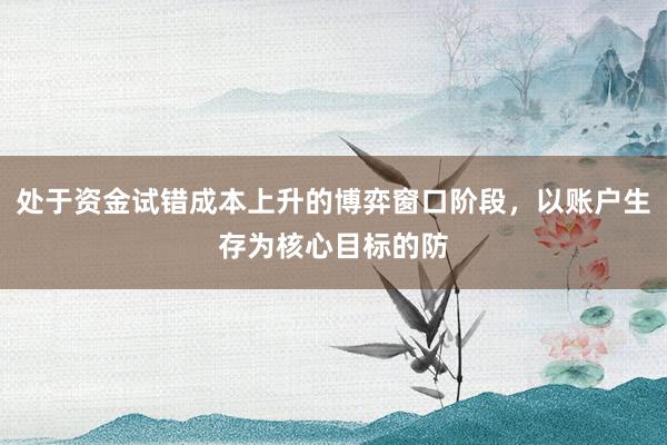 处于资金试错成本上升的博弈窗口阶段，以账户生存为核心目标的防